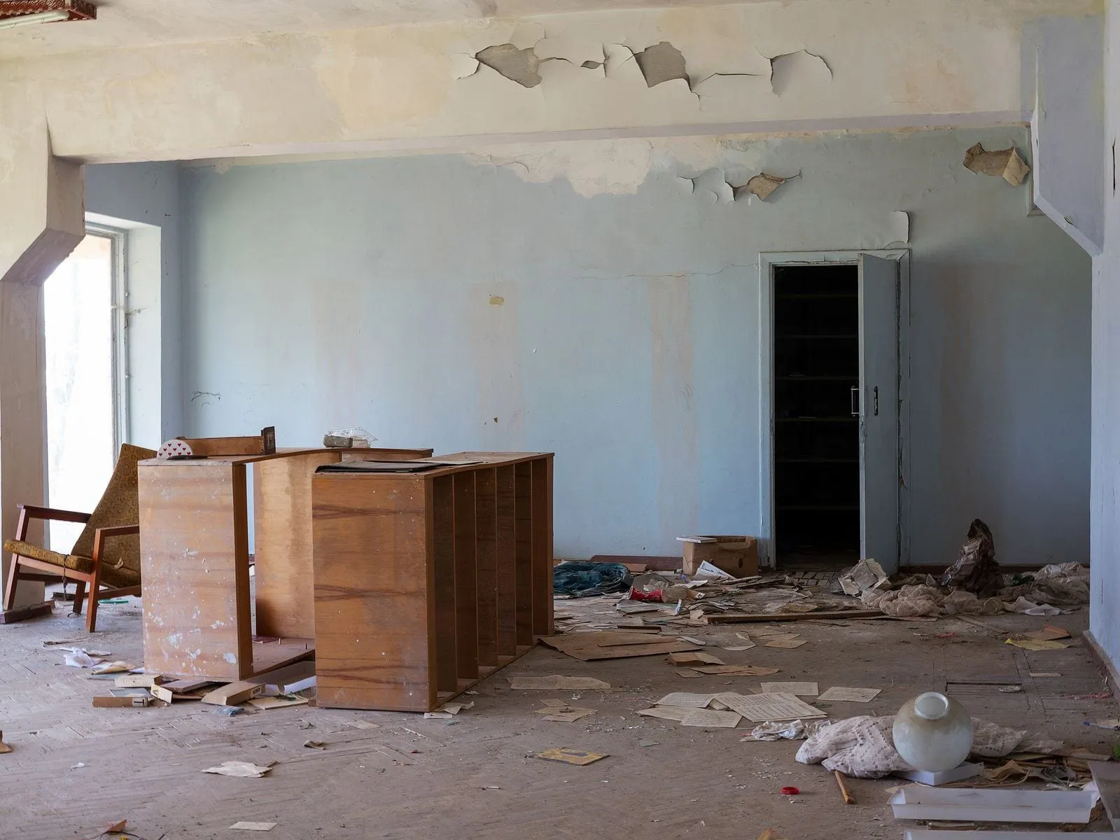 A vacant house gets worse with time - interior damage